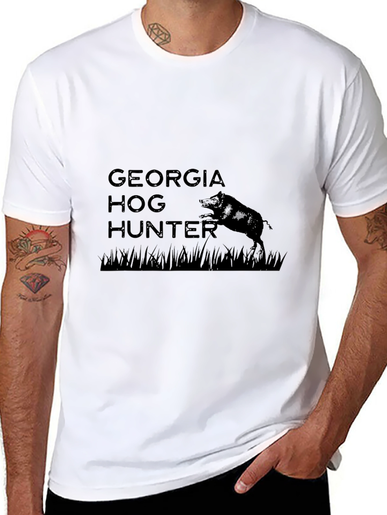Georgia Hog Hunter Graphic T-Shirt Black