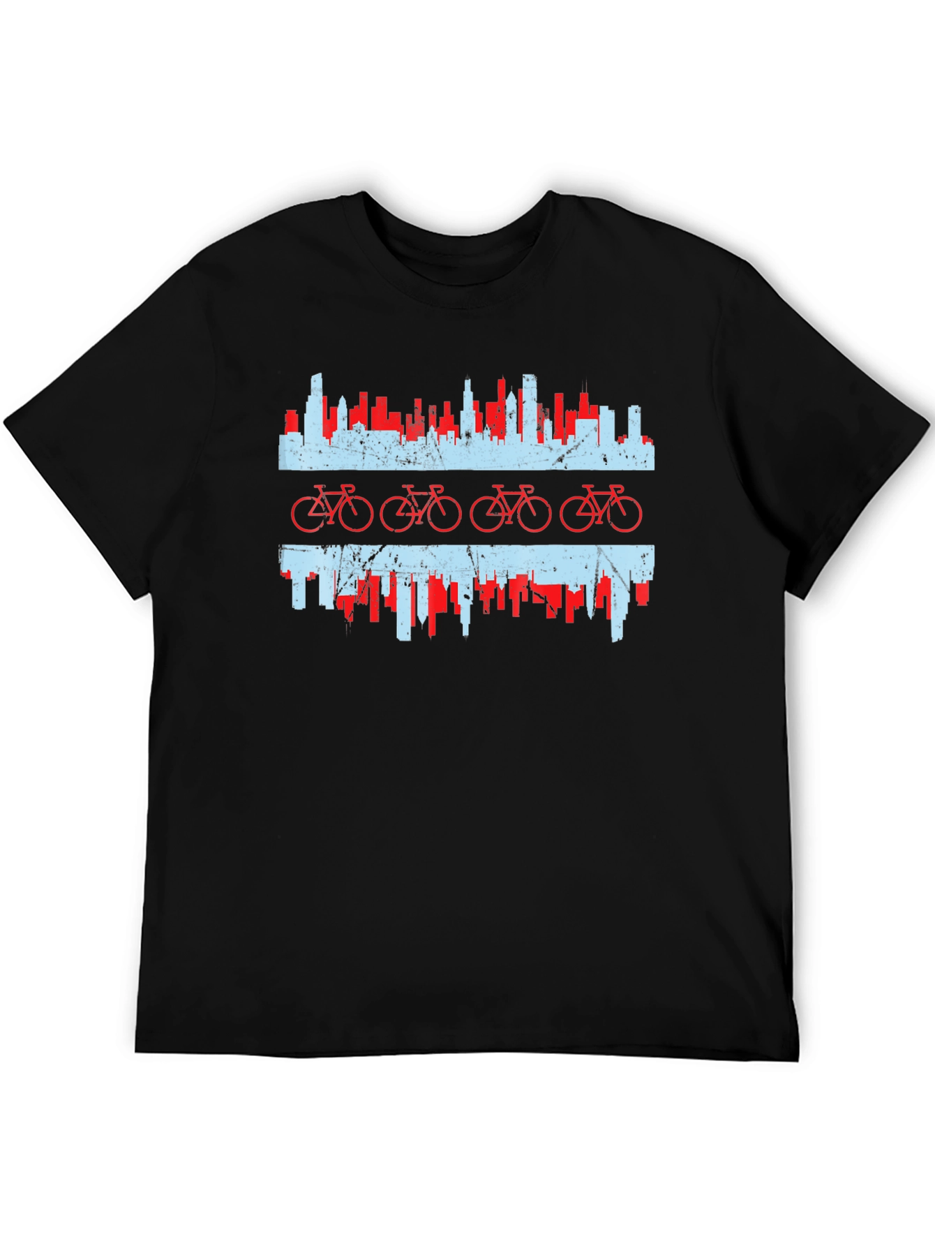 Chicago Flag Bicycle Graphic Tee - Black