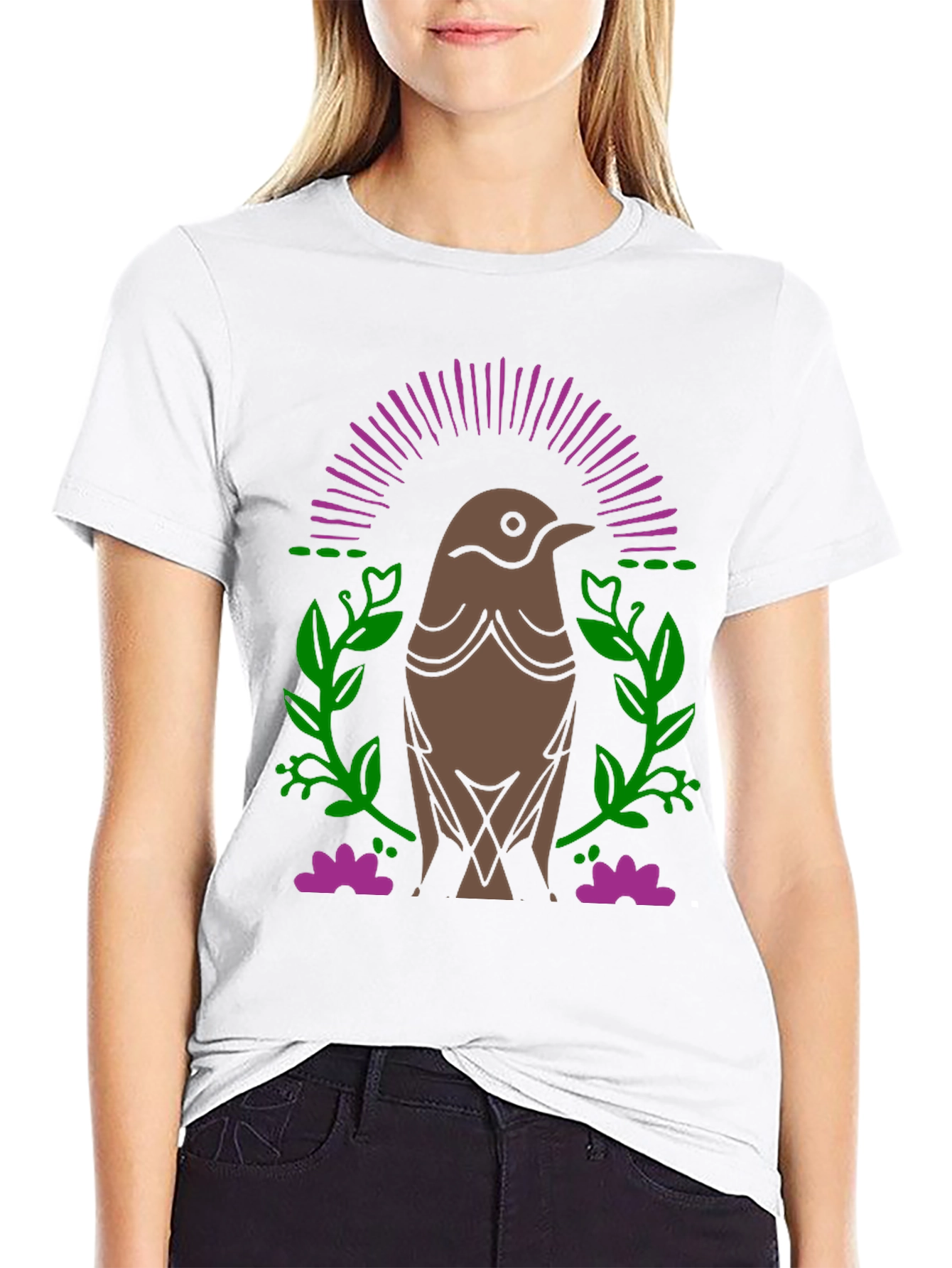 Bird Graphic Black T-Shirt