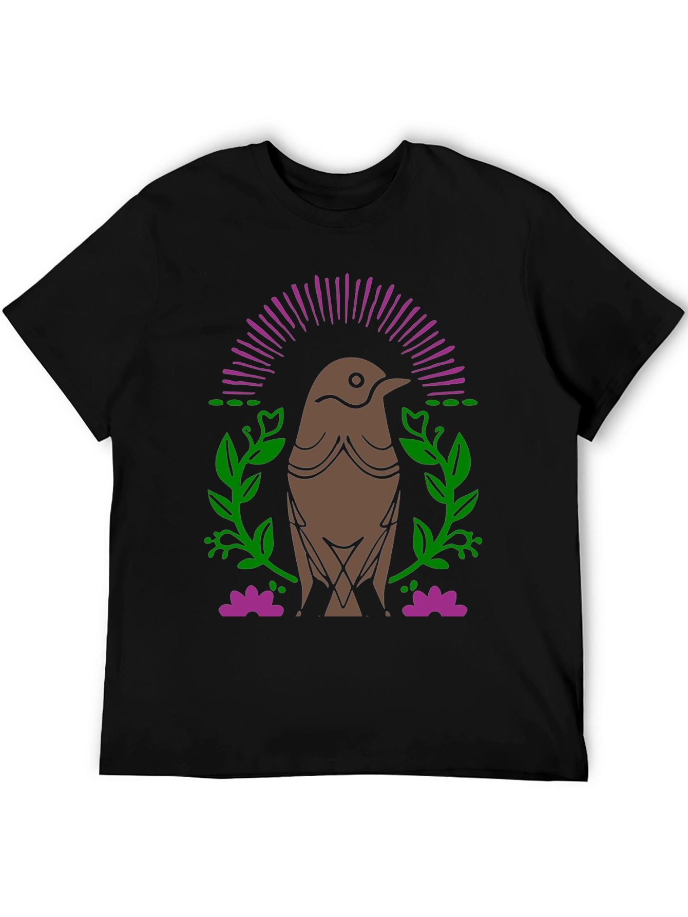 Bird Graphic Black T-Shirt