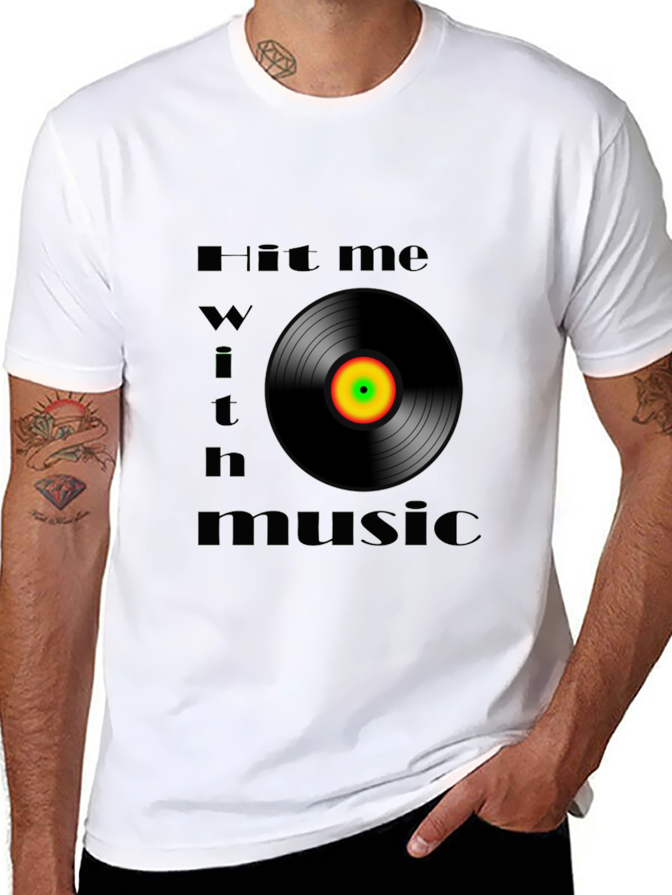 Hit Me With Music Black Graphic Tee
