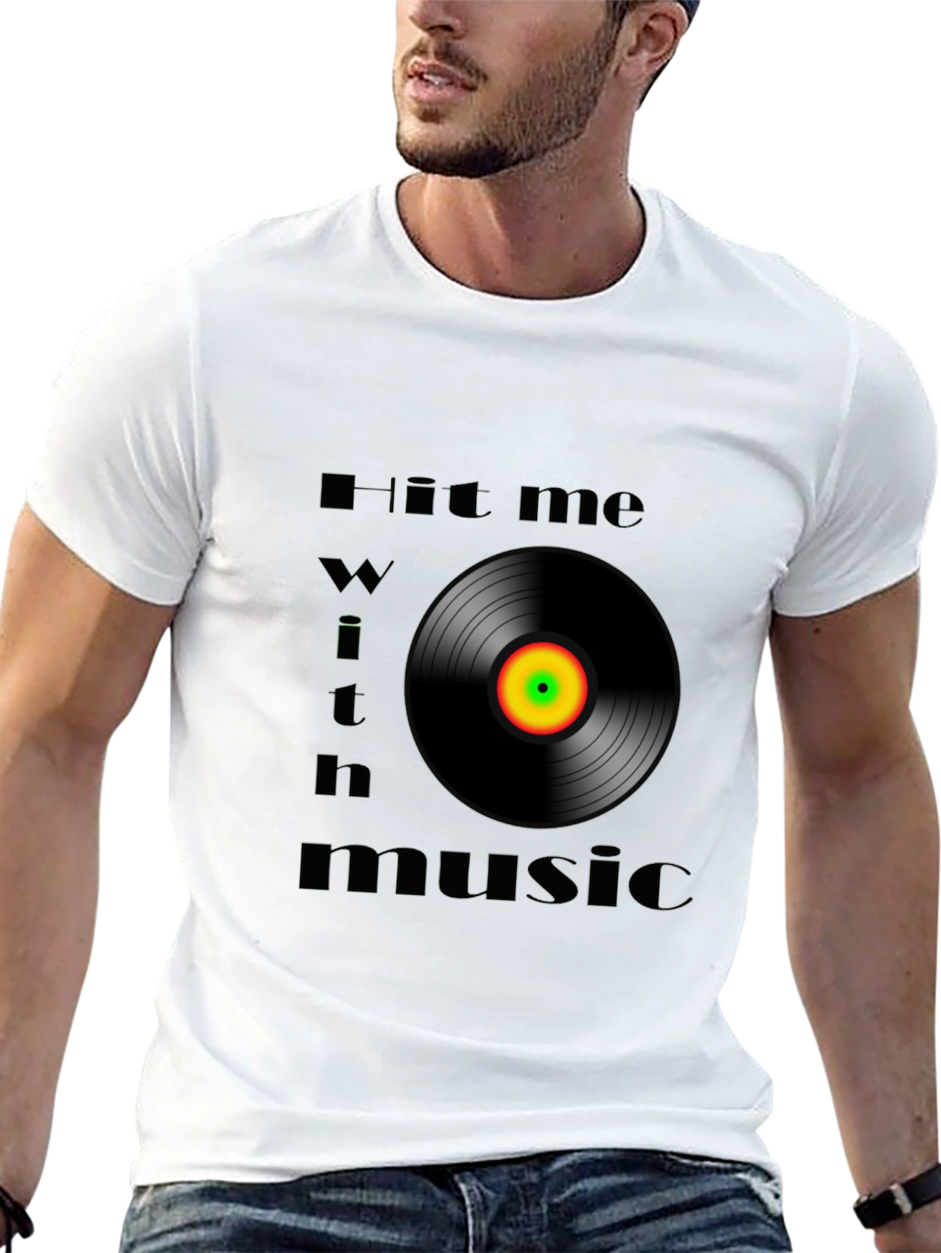 Hit Me With Music Black Graphic Tee