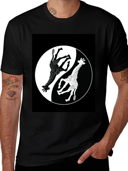 Yin Yang Giraffe T-Shirt - Unique Graphic Tee