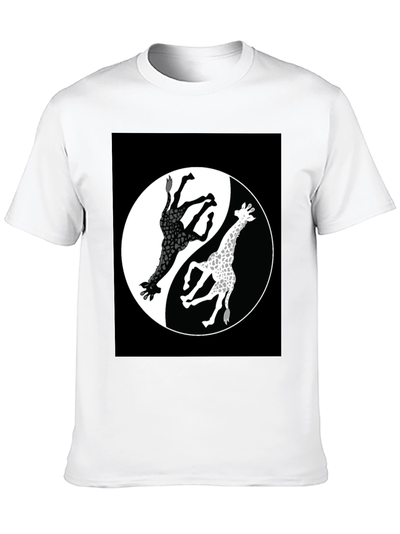 Yin Yang Giraffe T-Shirt - Unique Graphic Tee