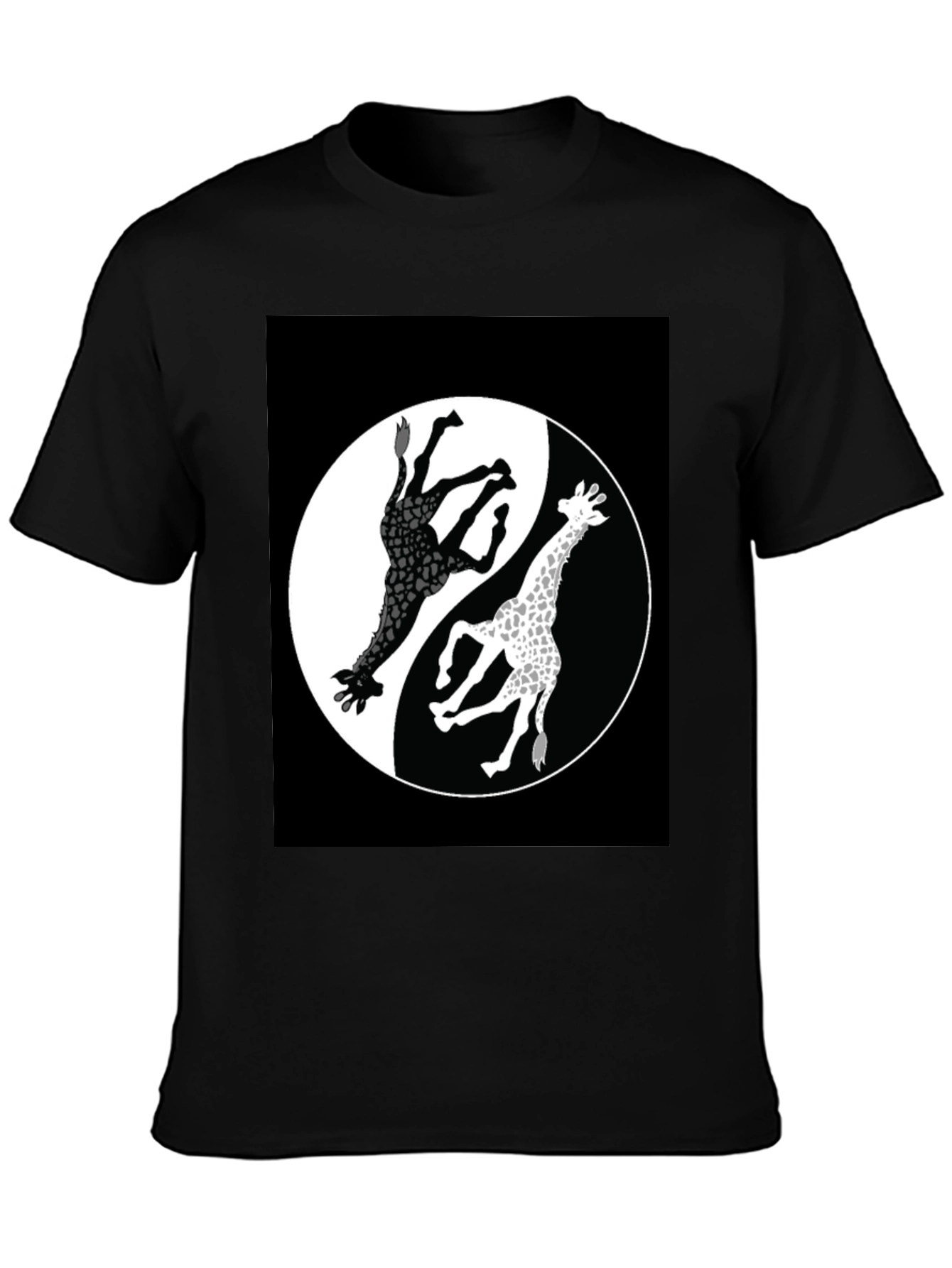 Yin Yang Giraffe T-Shirt - Unique Graphic Tee