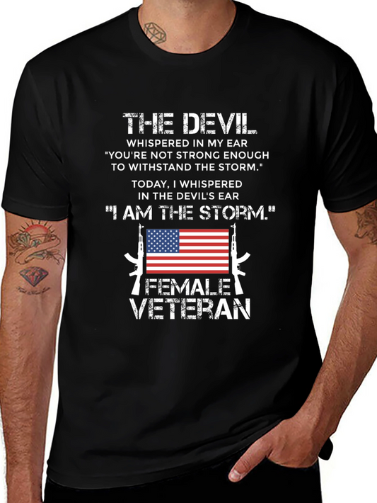 Female Veteran I Am The Storm Graphic Tee