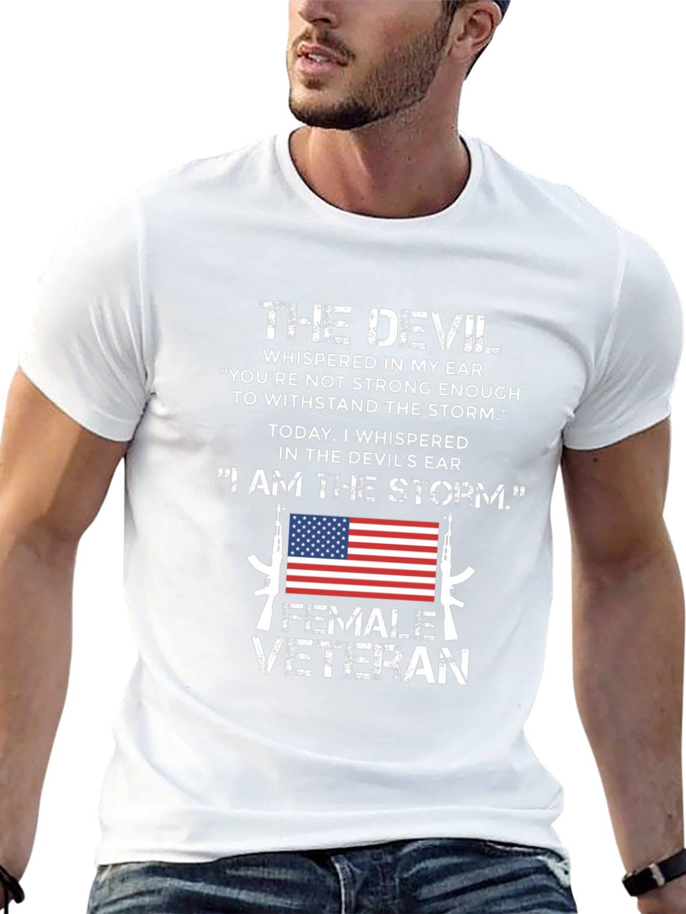 Female Veteran I Am The Storm Graphic Tee