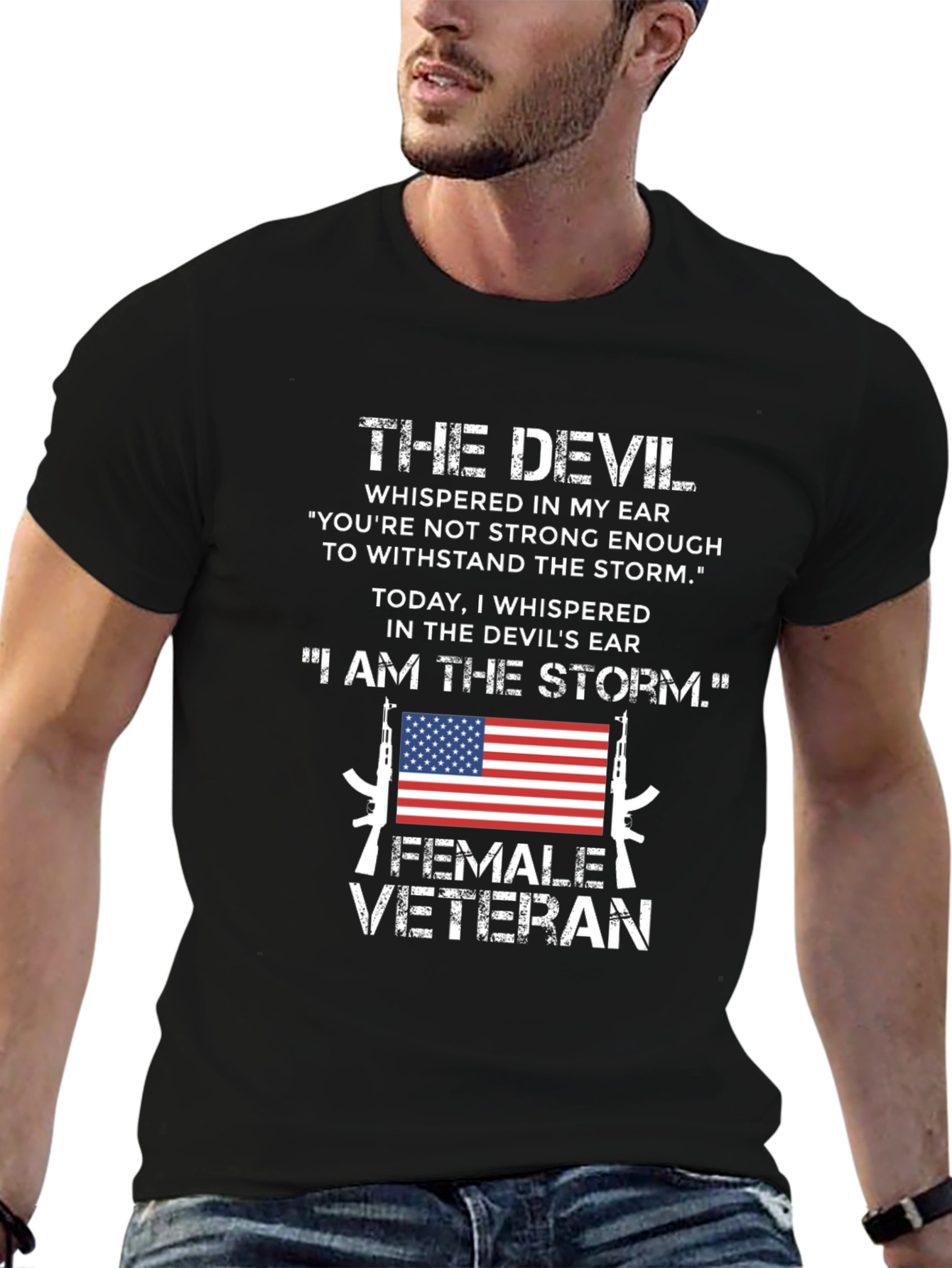 Female Veteran I Am The Storm Graphic Tee