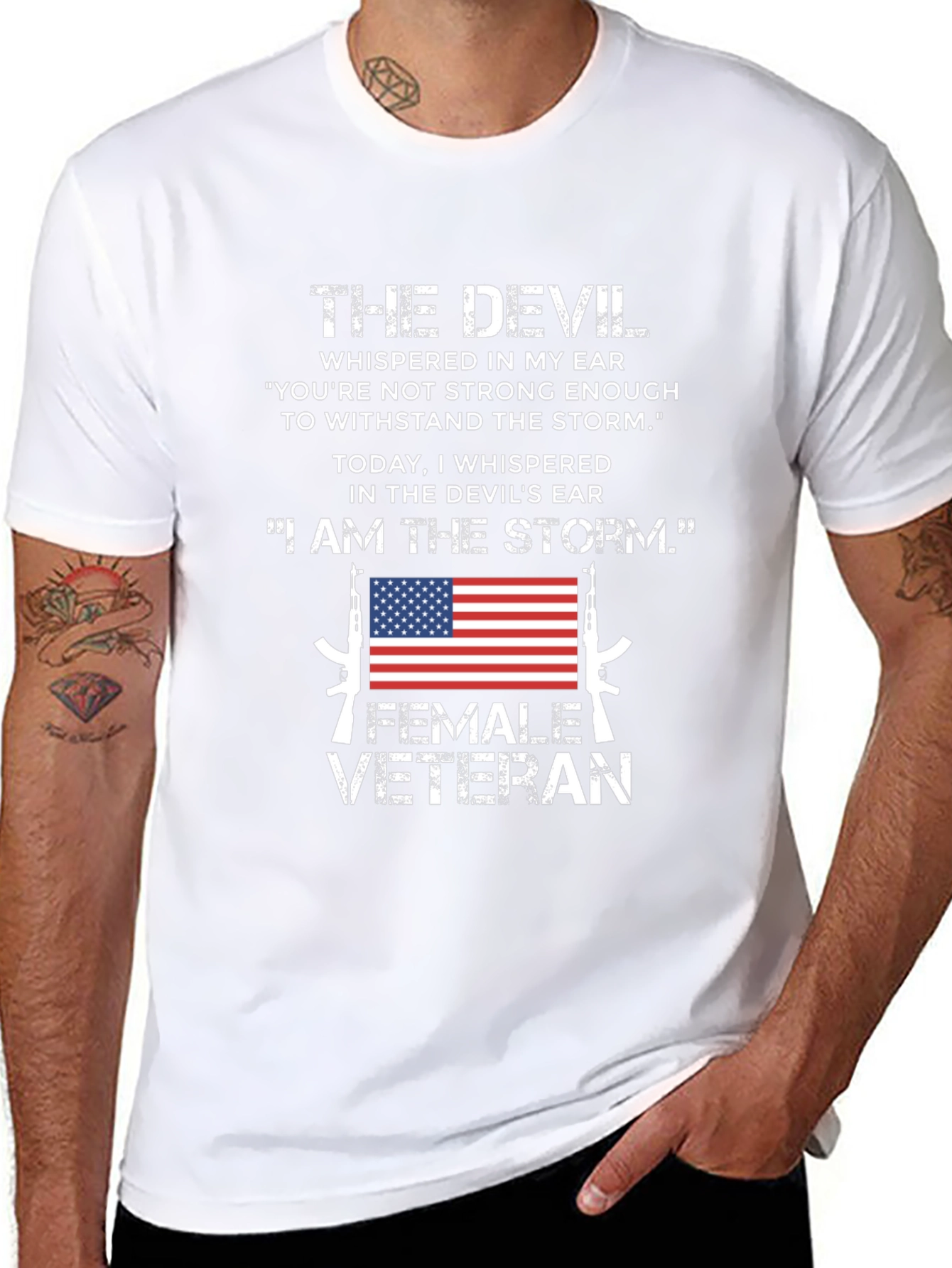 Female Veteran I Am The Storm Graphic Tee