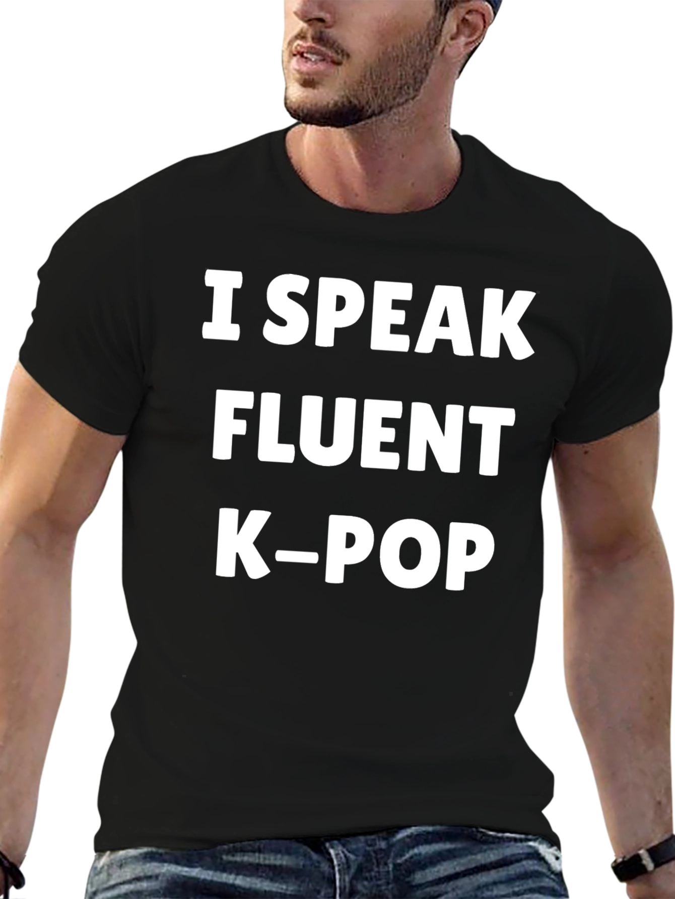 I Speak Fluent K-Pop Black T-Shirt
