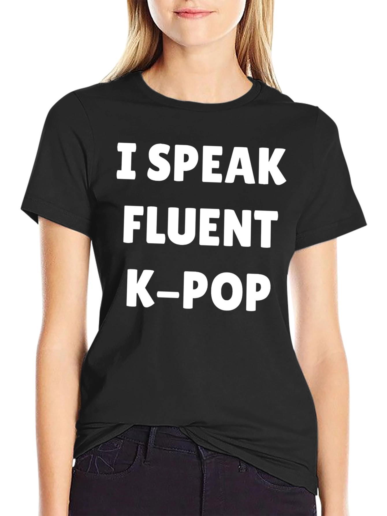 I Speak Fluent K-Pop Black T-Shirt