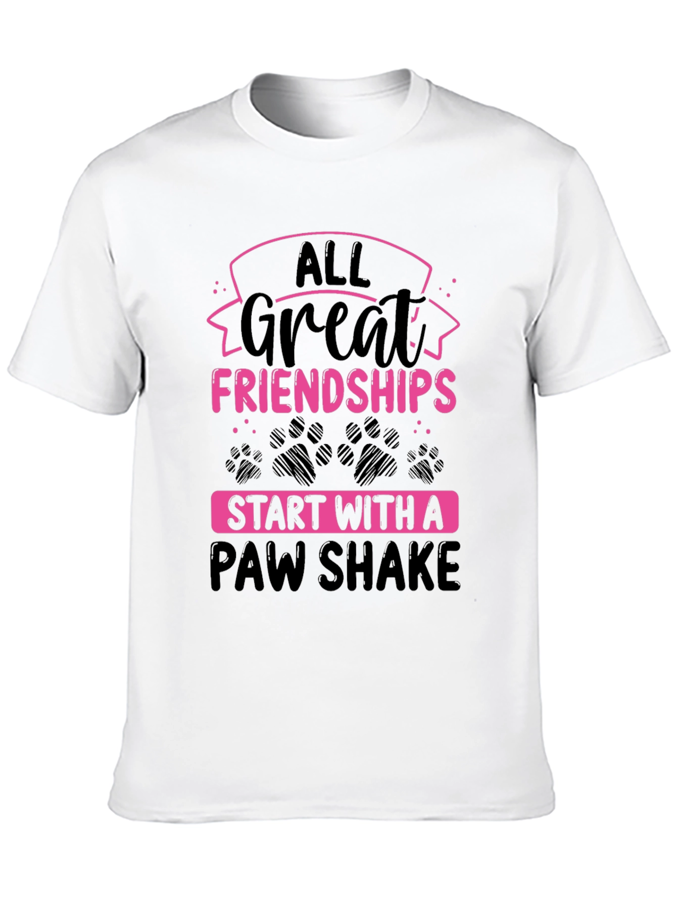 All Great Friendships Paw Shake T-Shirt
