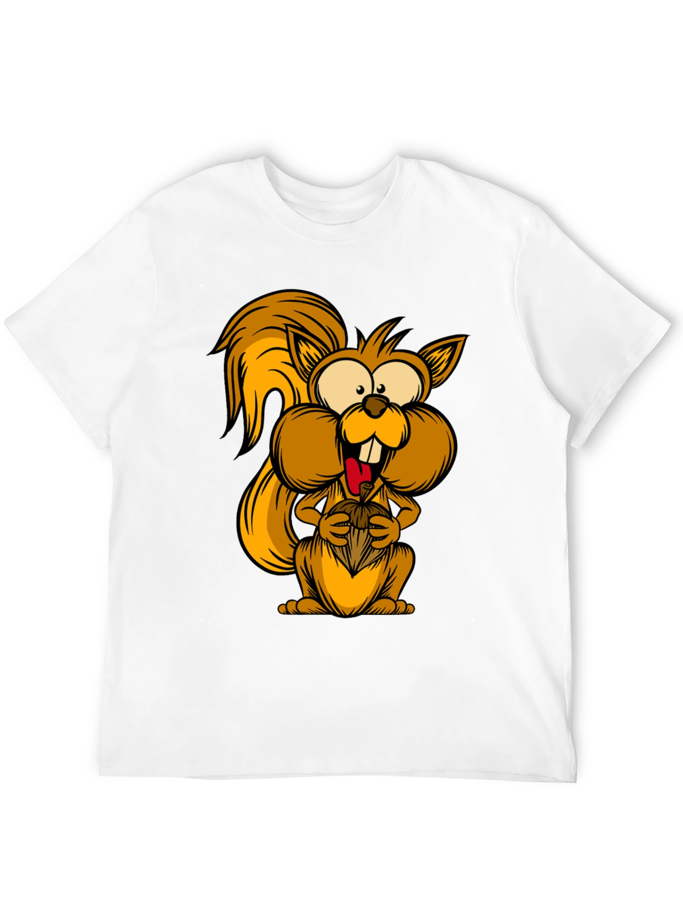 Funny Squirrel Graphic Tee - Black Cotton T-Shirt