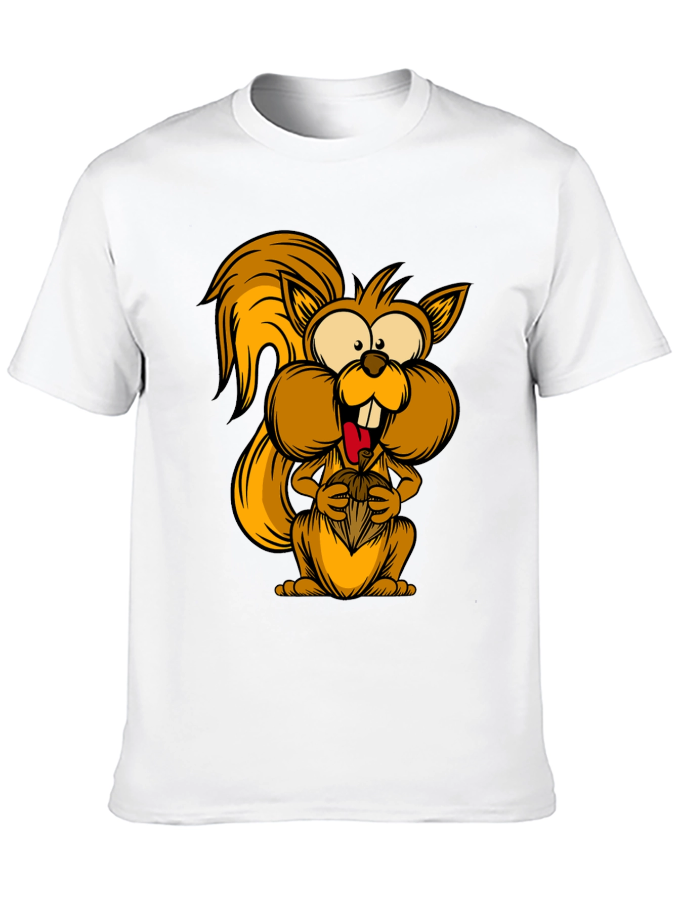 Funny Squirrel Graphic Tee - Black Cotton T-Shirt