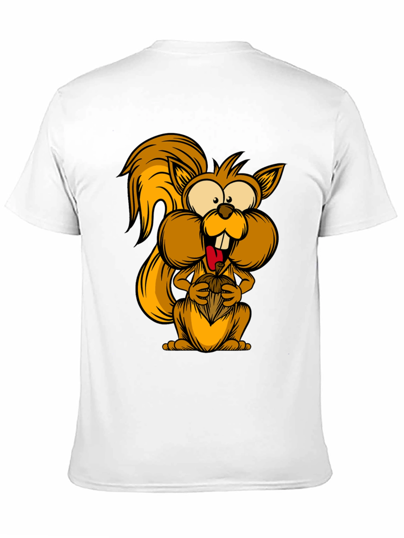 Funny Squirrel Graphic Tee - Black Cotton T-Shirt