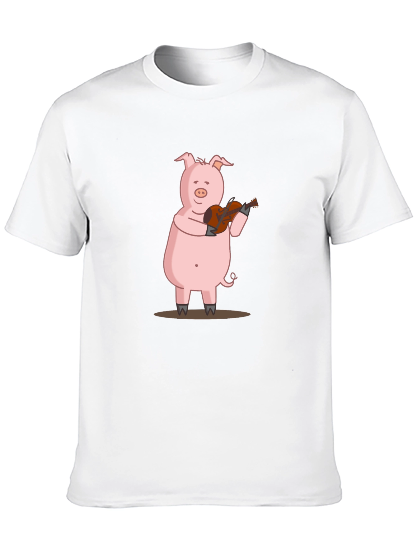 Pig Playing Guitar Graphic Tee - Black