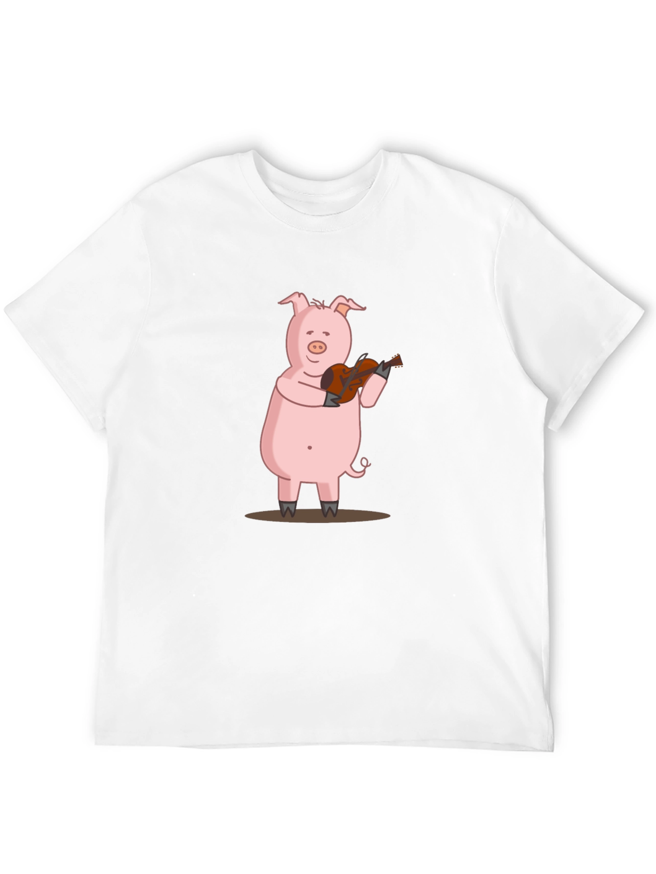 Pig Playing Guitar Graphic Tee - Black