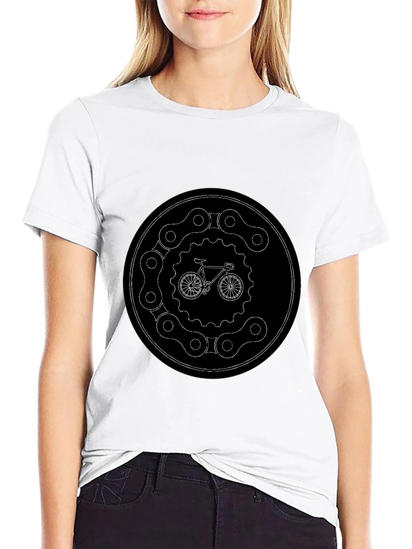 Bike Chain Graphic Black T-Shirt