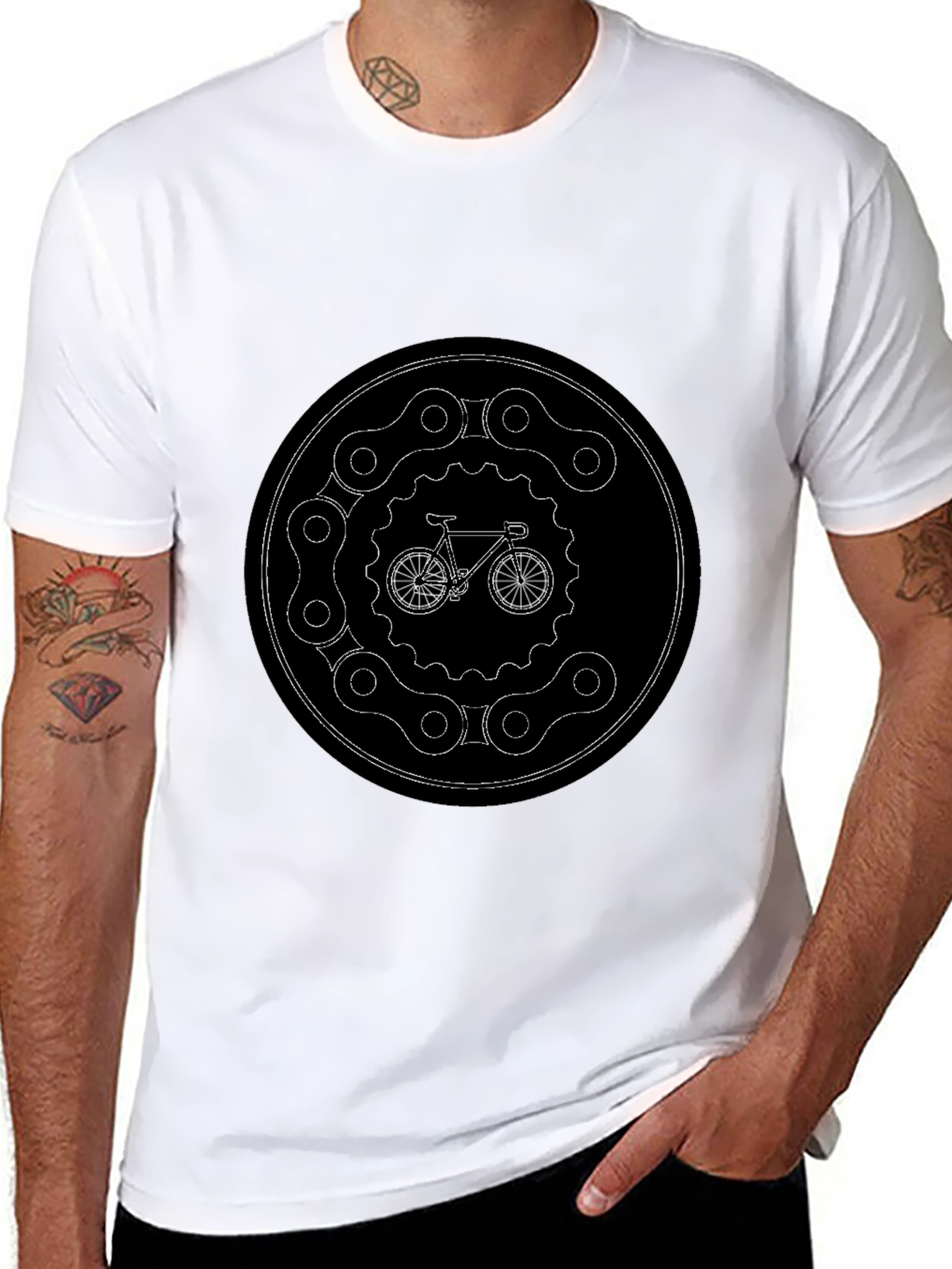 Bike Chain Graphic Black T-Shirt