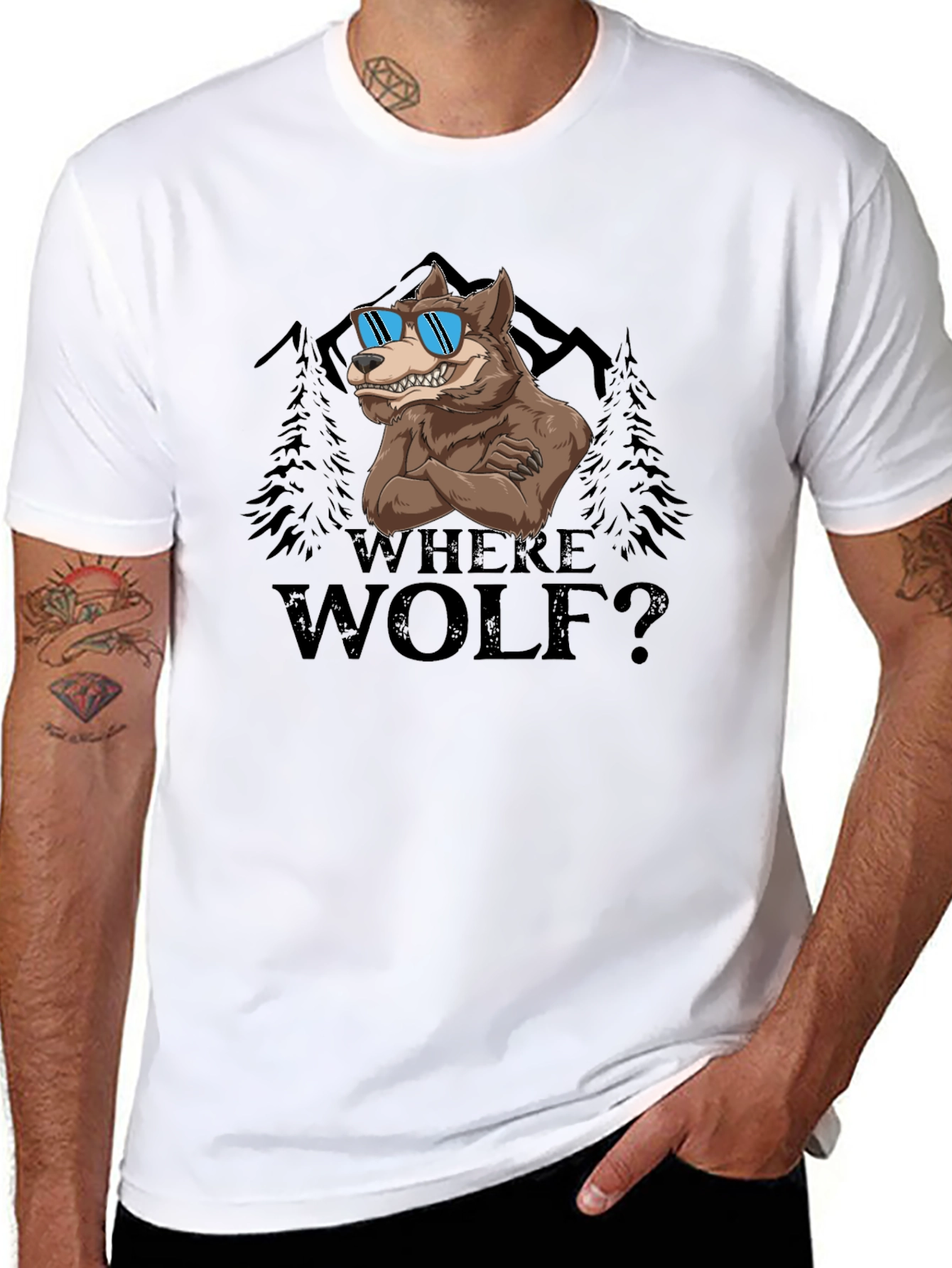 Where Wolf Graphic T-Shirt - Funny Animal Pun Tee