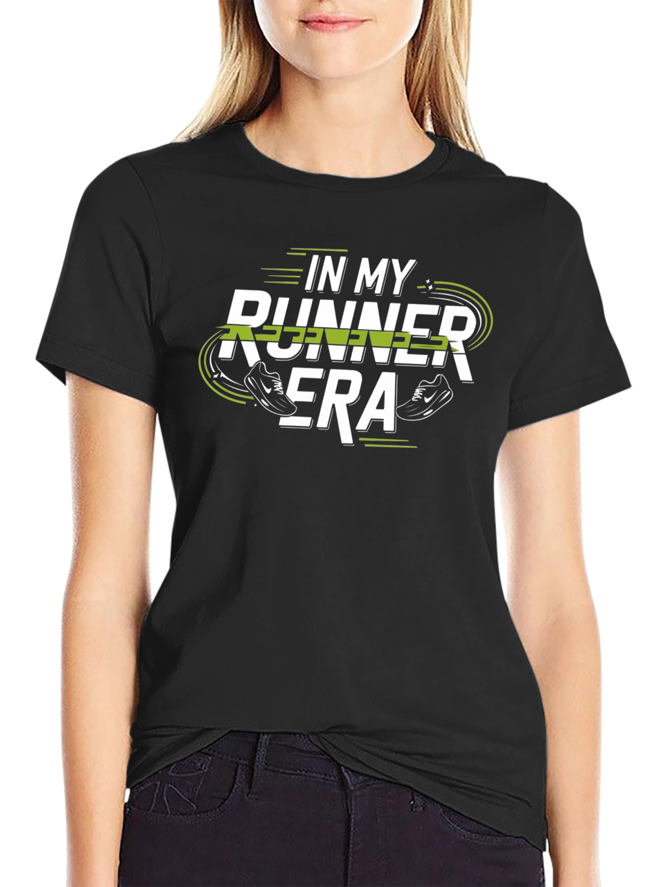 In My Runner Era Black Graphic Tee