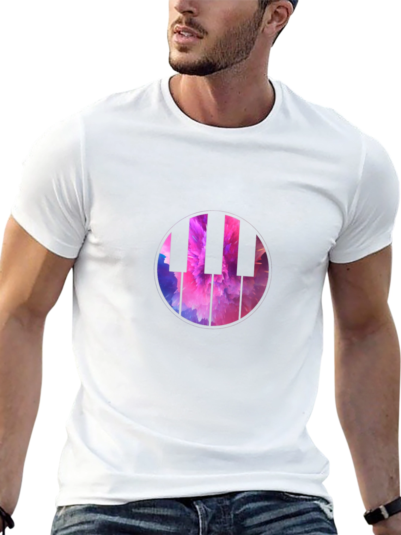 Piano Keys Graphic Tee - Abstract Music Shirt