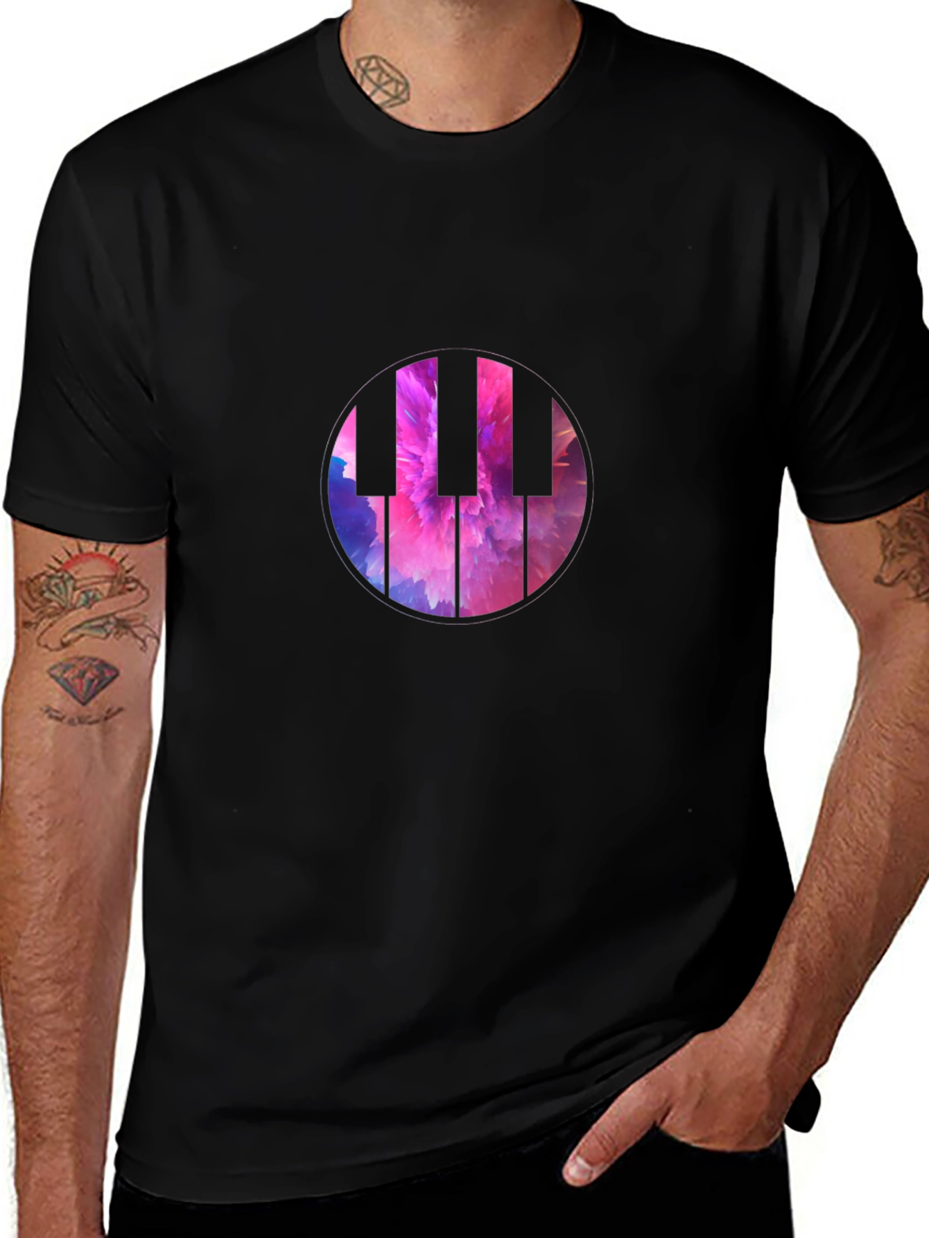 Piano Keys Graphic Tee - Abstract Music Shirt