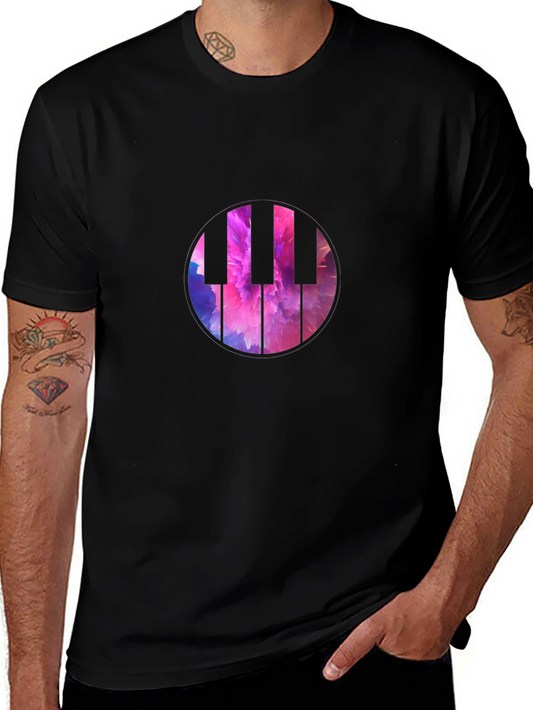 Piano Keys Graphic Tee - Abstract Music Shirt