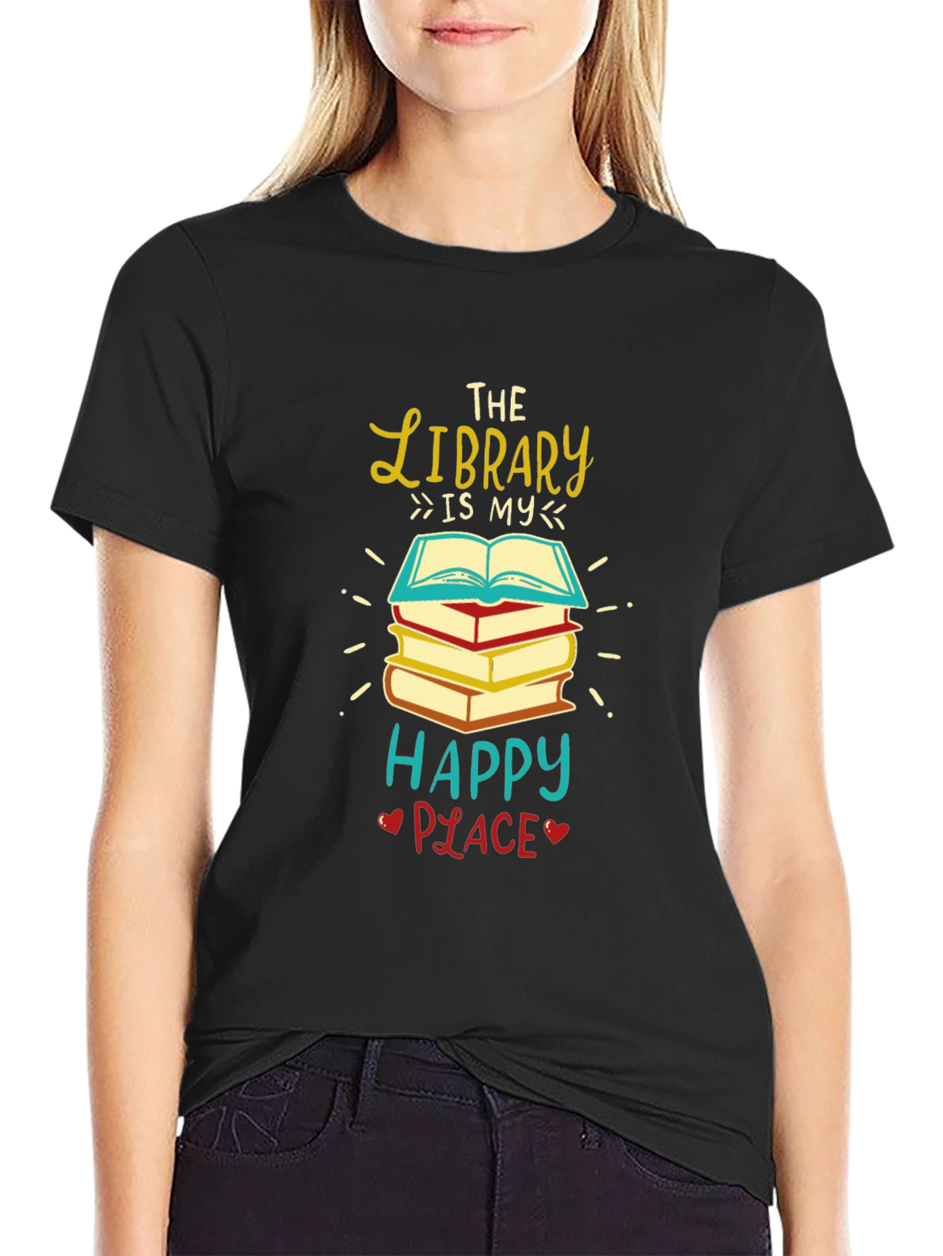 The Library is My Happy Place T-Shirt