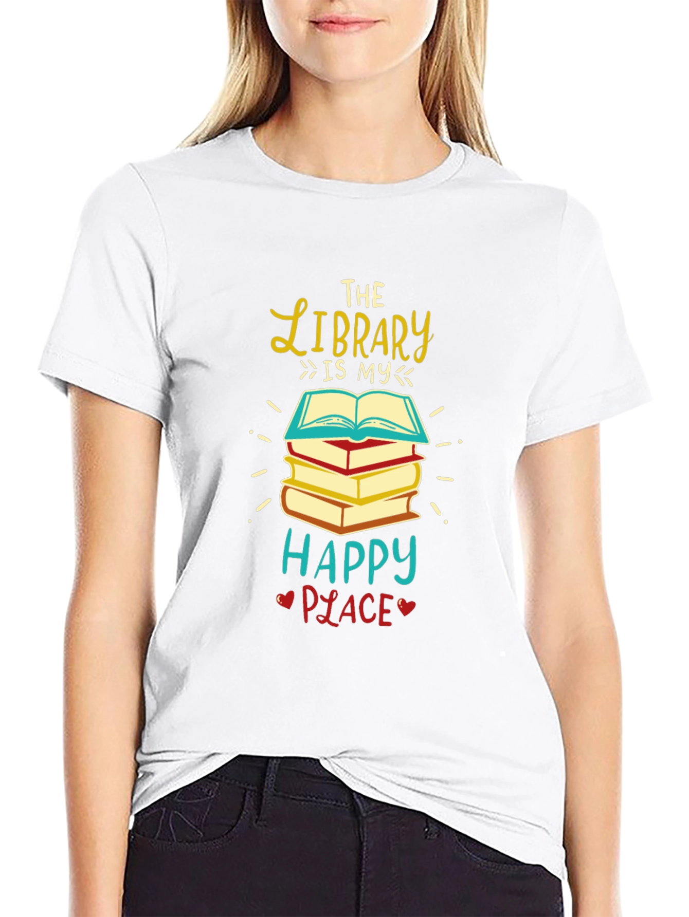 The Library is My Happy Place T-Shirt