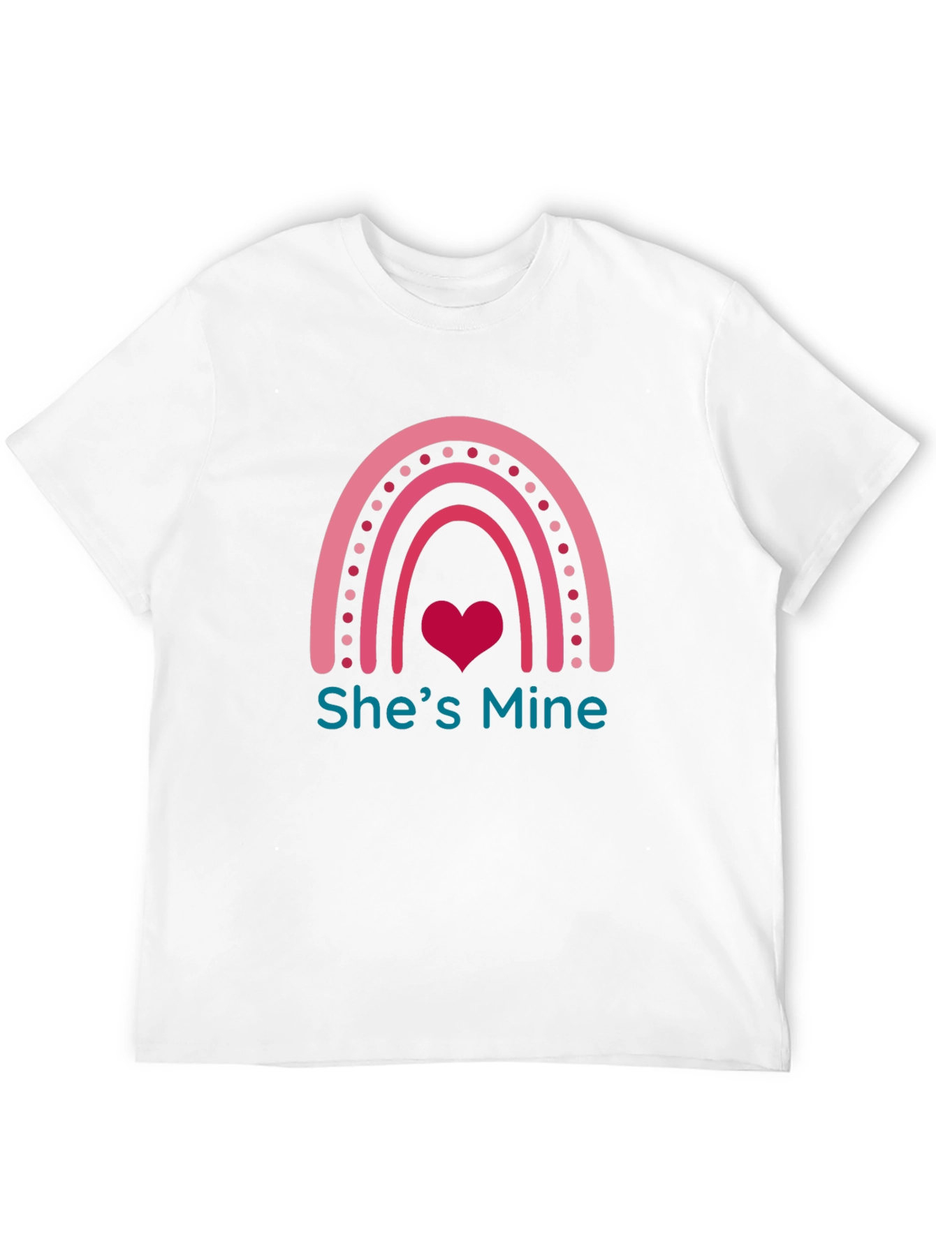 Shes Mine Graphic Tee - Romantic Rainbow Heart