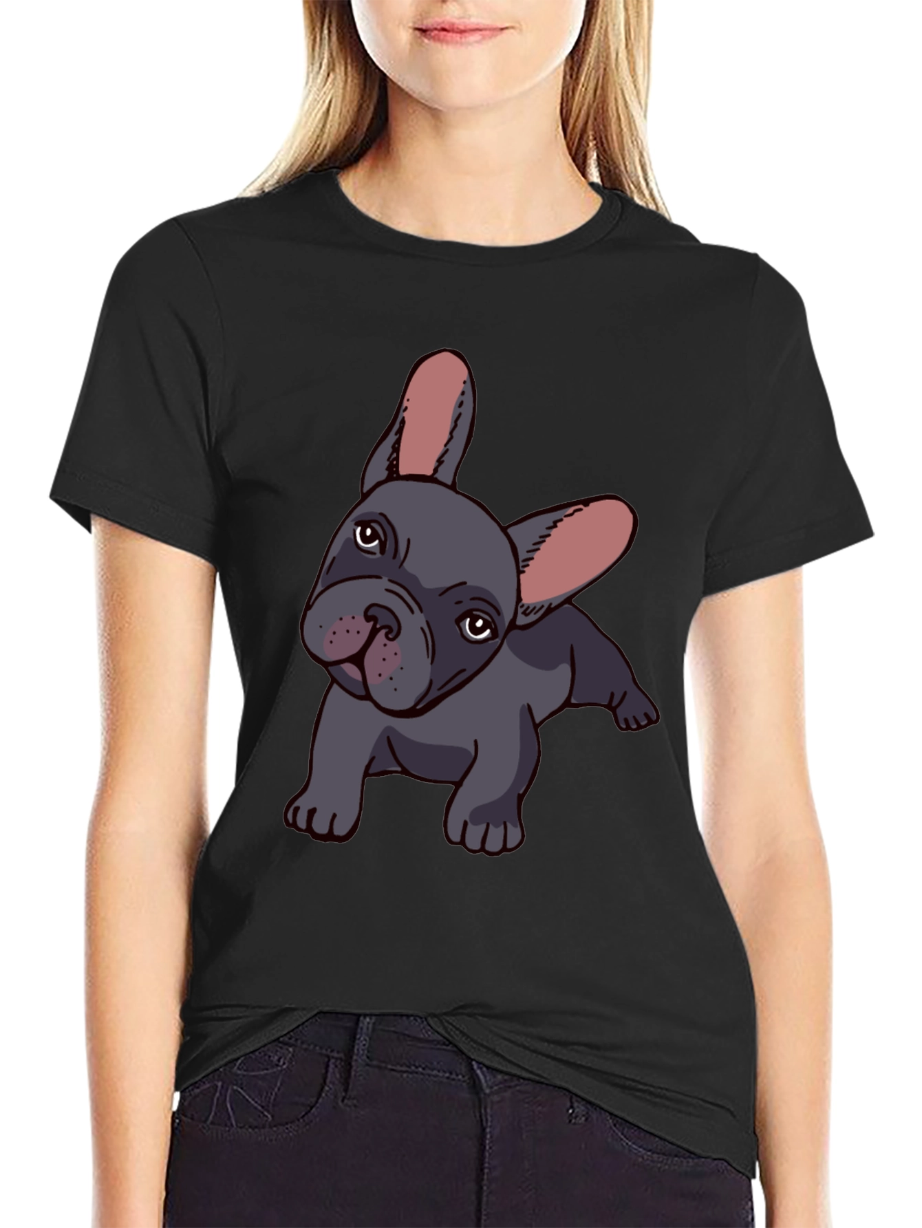 French Bulldog Graphic Tee - Mens Black T-Shirt
