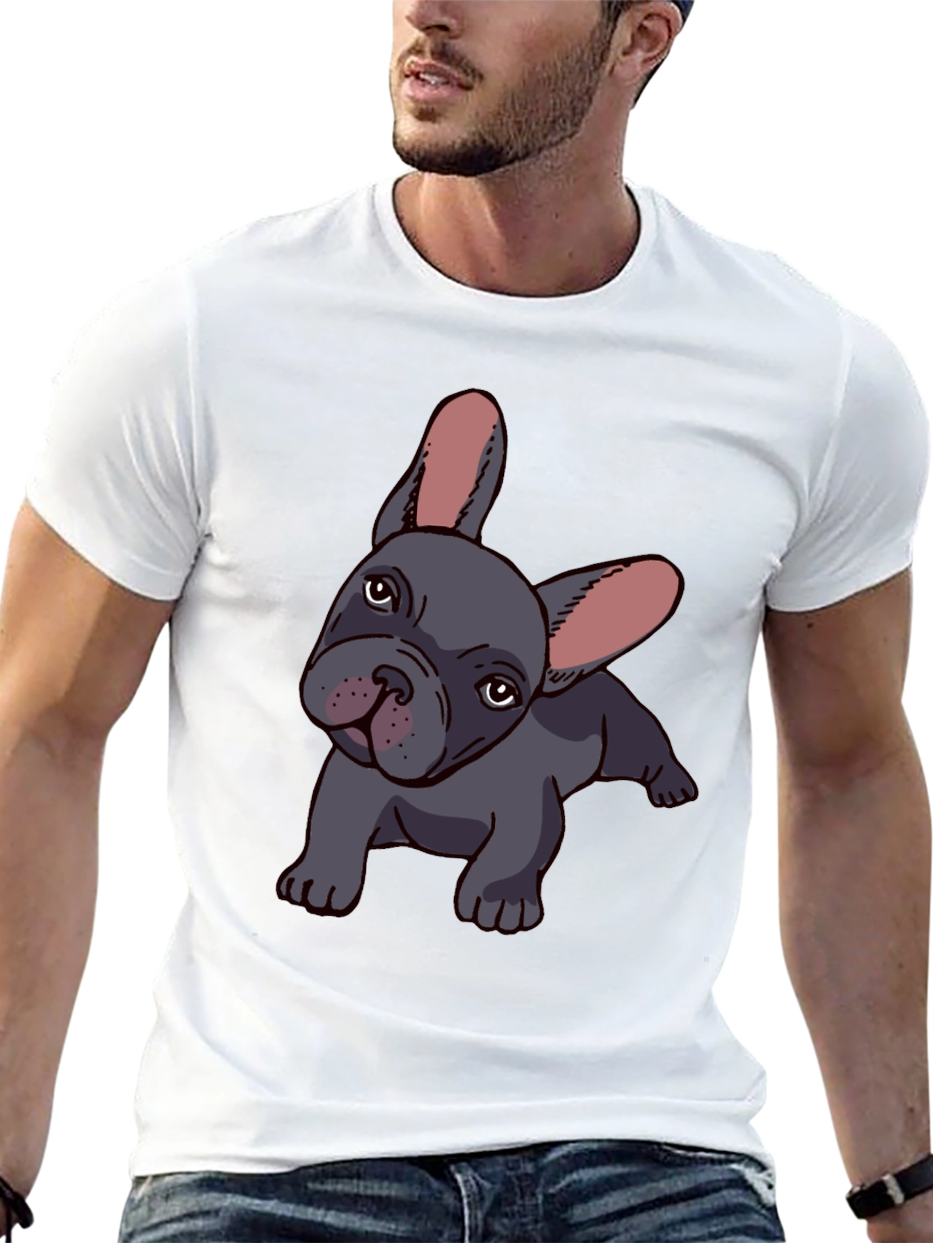 French Bulldog Graphic Tee - Mens Black T-Shirt