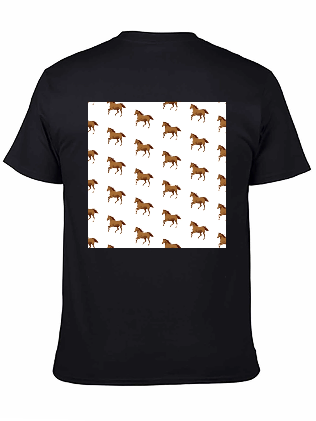 Horse Pattern T-Shirt - Classic Black Tee