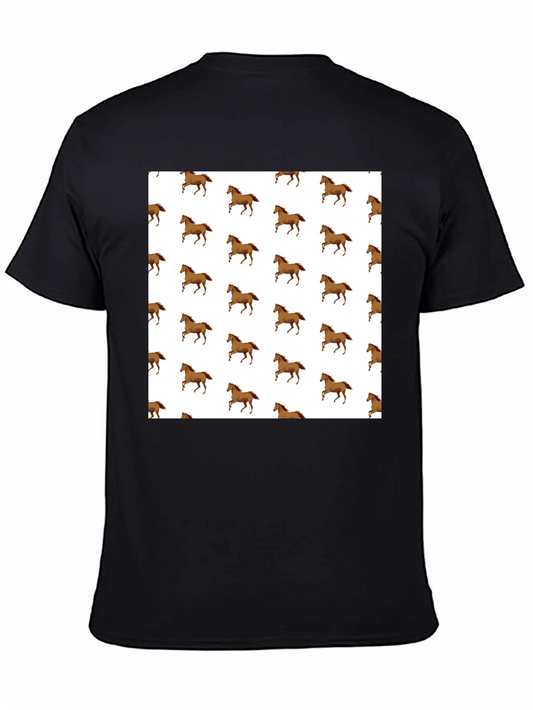 Horse Pattern T-Shirt - Classic Black Tee