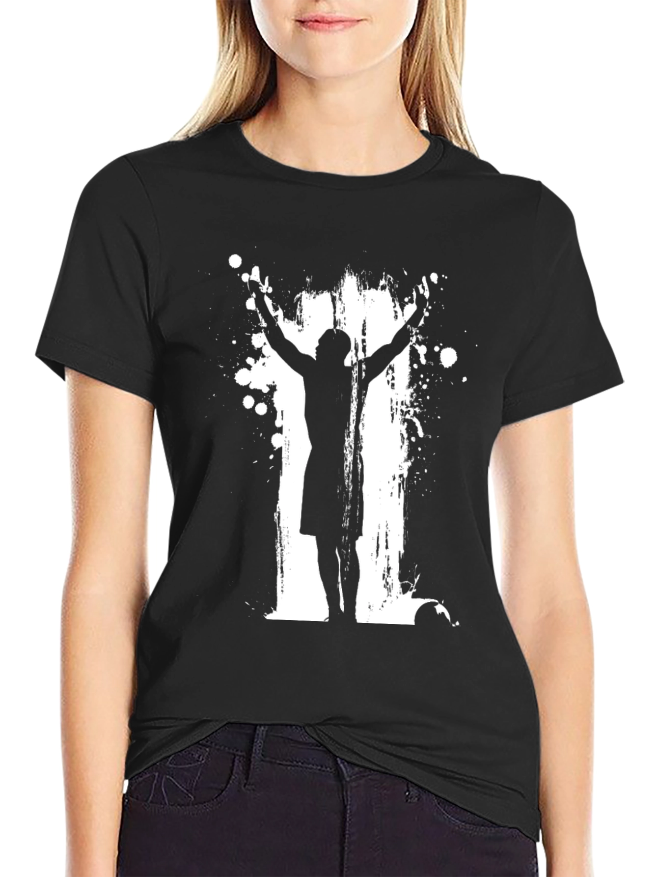 Soccer Goal Celebration Black T-Shirt