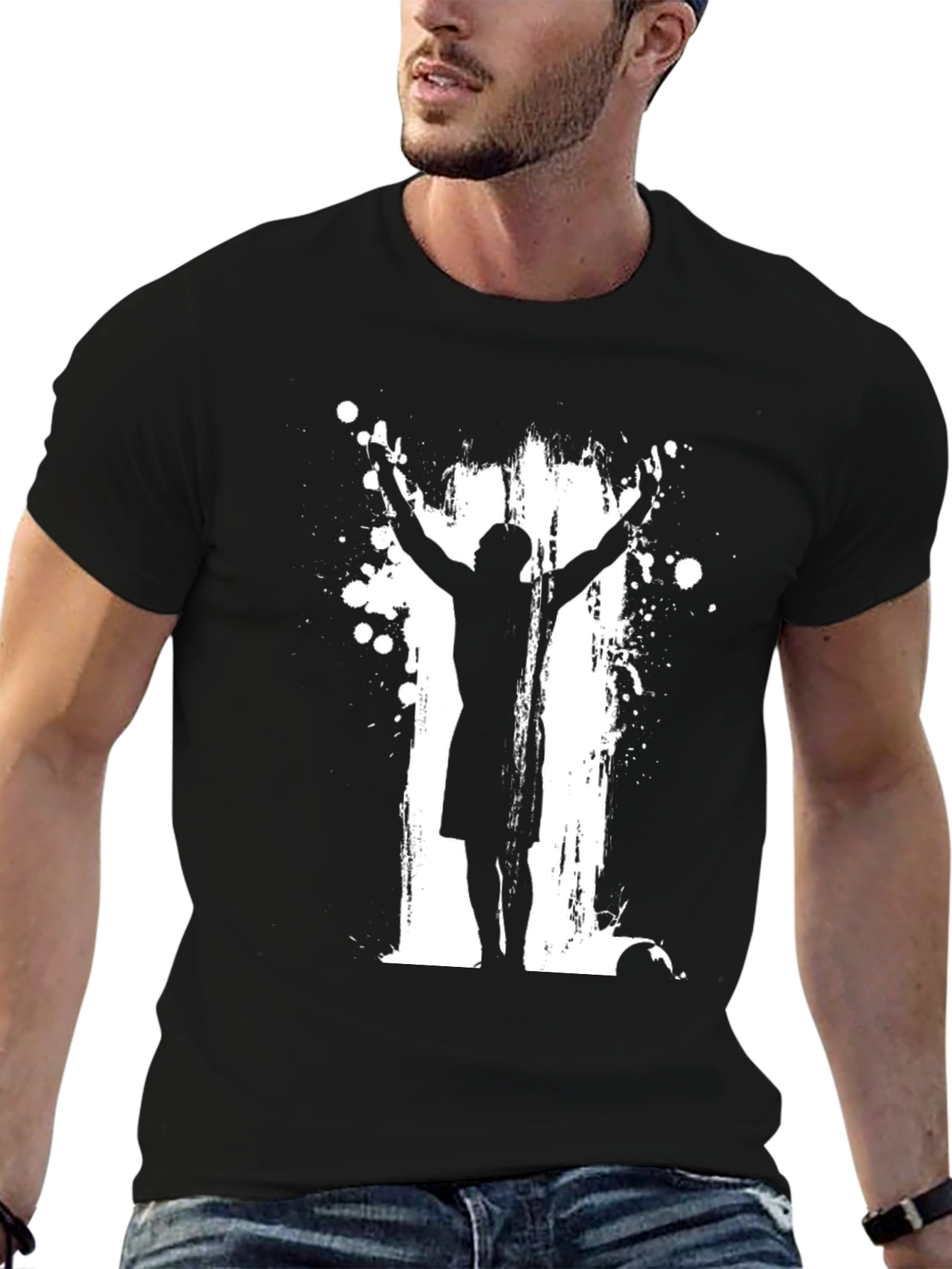 Soccer Goal Celebration Black T-Shirt