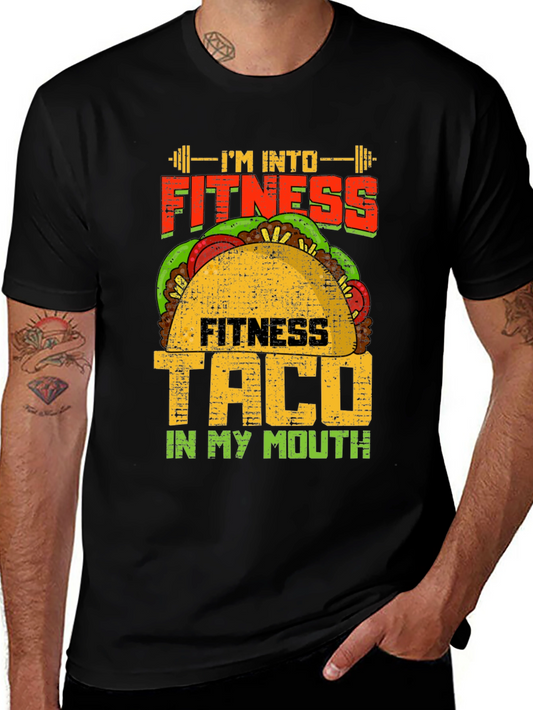 Fitness Taco Graphic Tee - Humorous Workout Shirt