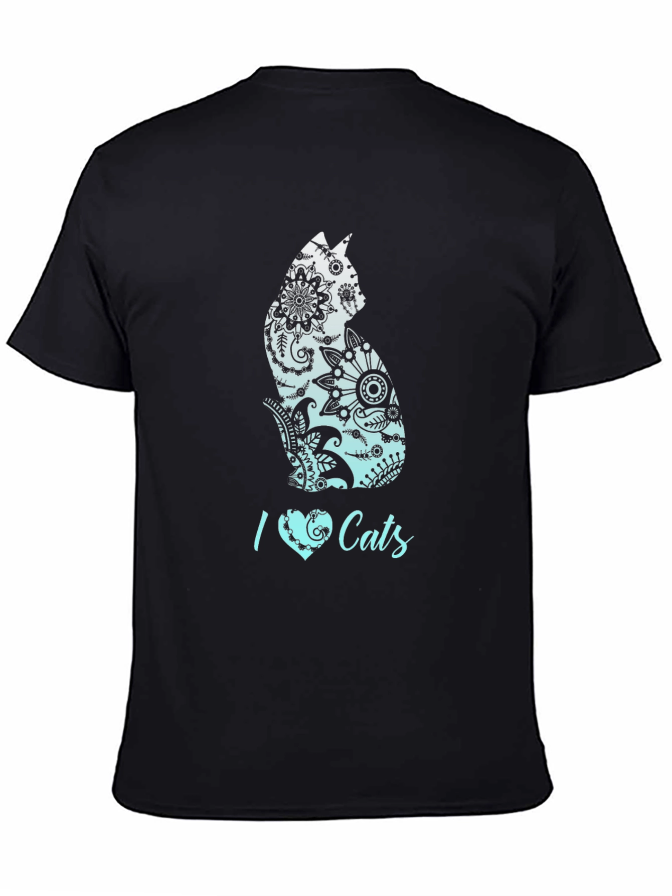 I Heart Cats Black Graphic T-Shirt