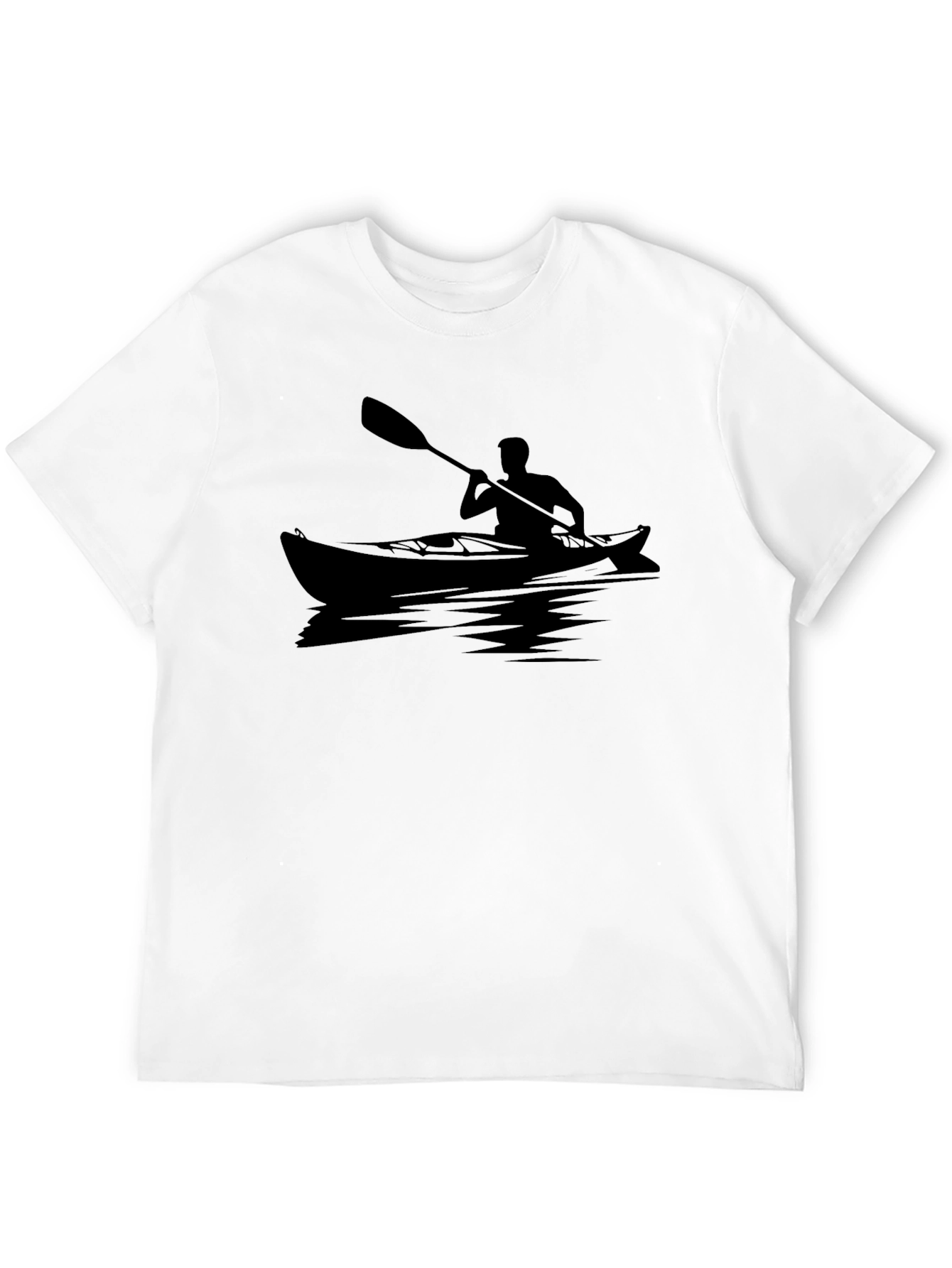 Kayaking Silhouette Graphic Tee - Black
