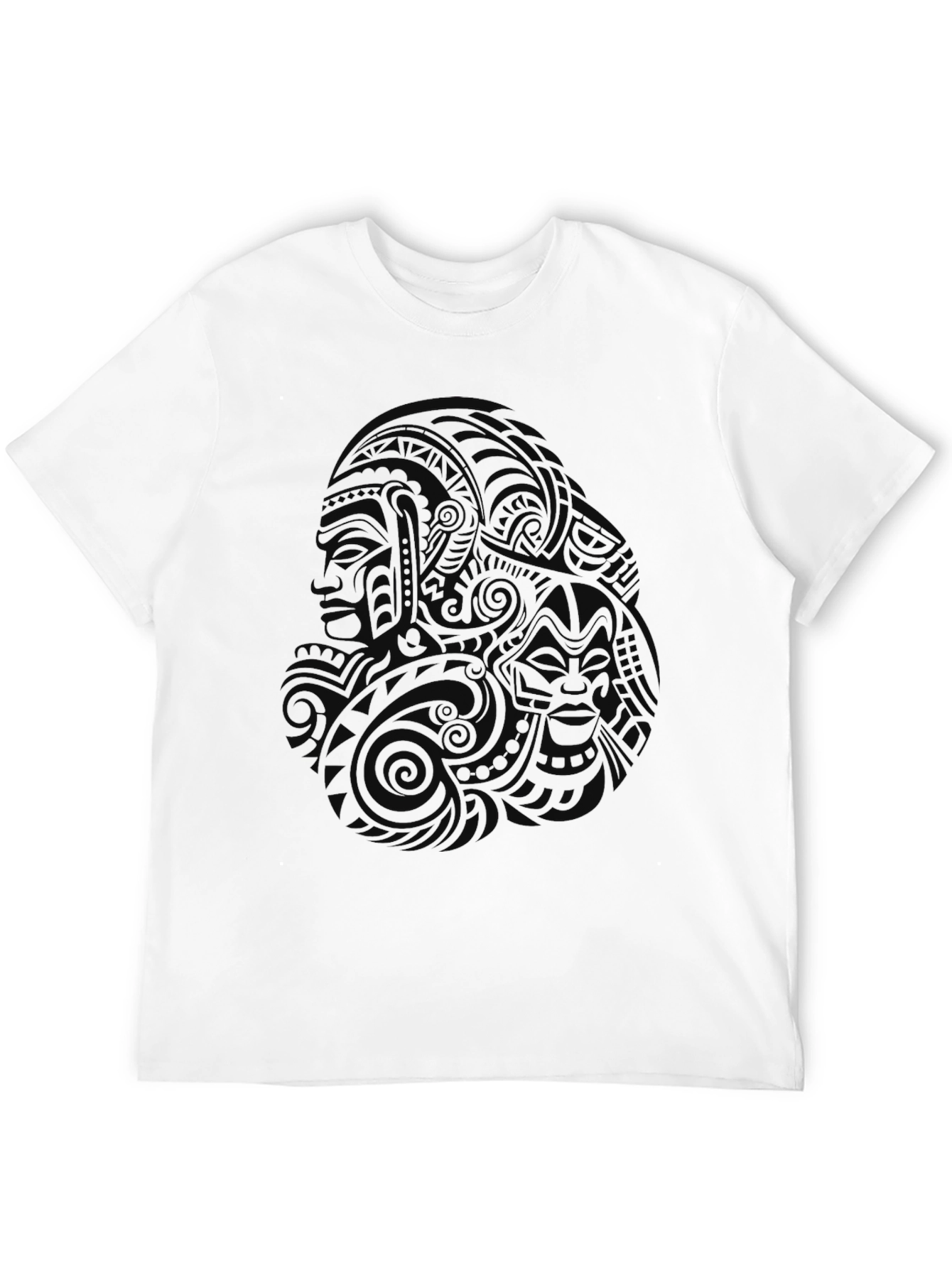 Black Tribal Design T-Shirt