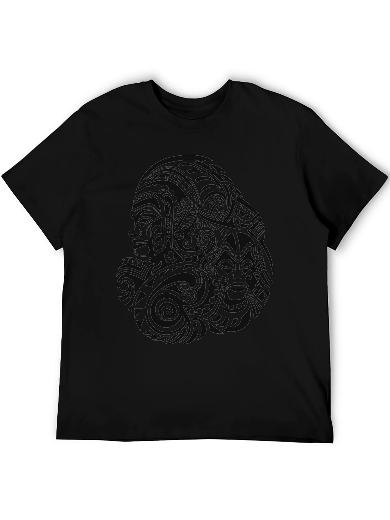 Black Tribal Design T-Shirt