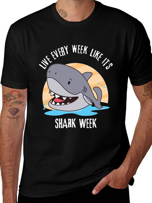 Live Every Week Like Its Shark Week Black T-Shirt