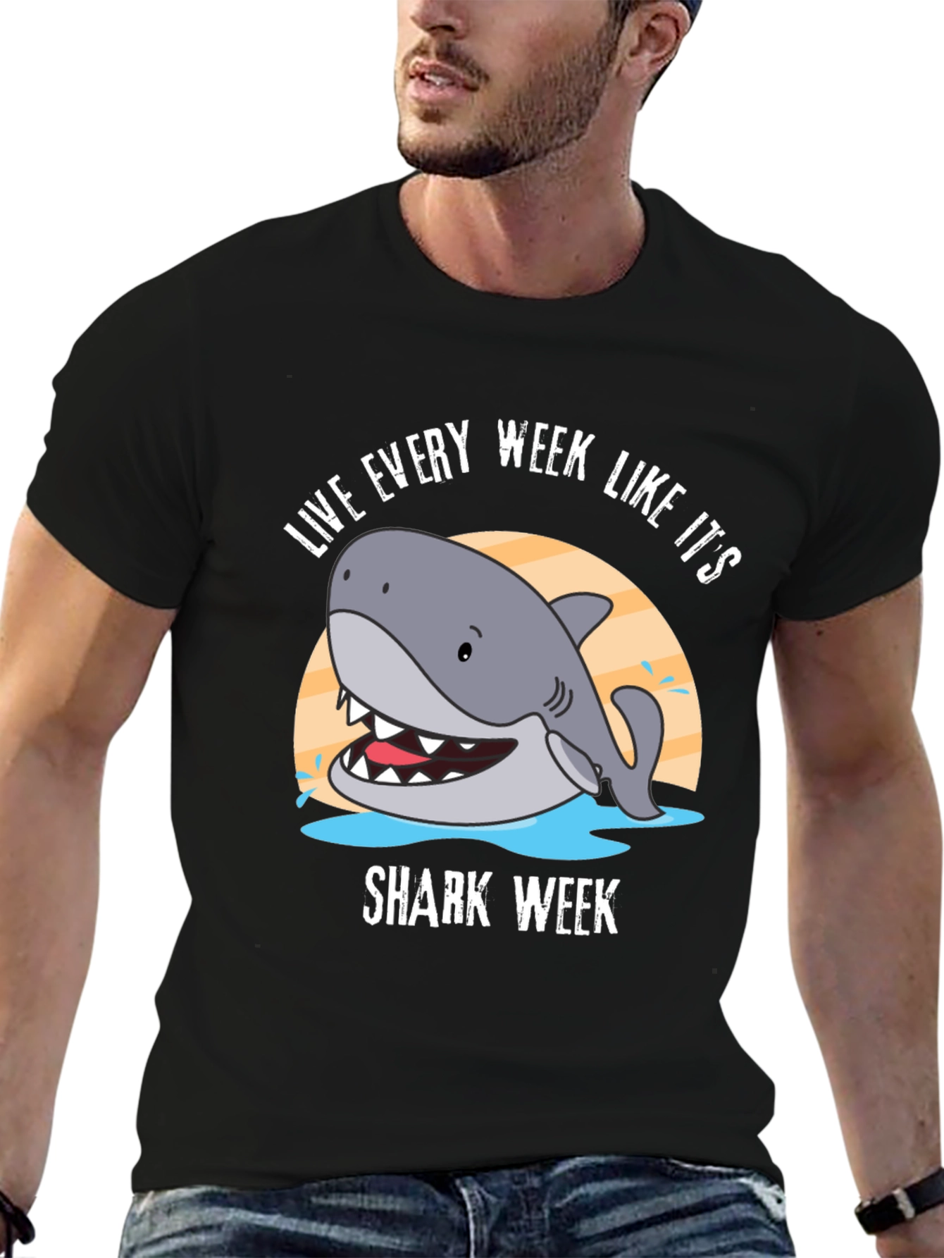 Live Every Week Like Its Shark Week Black T-Shirt