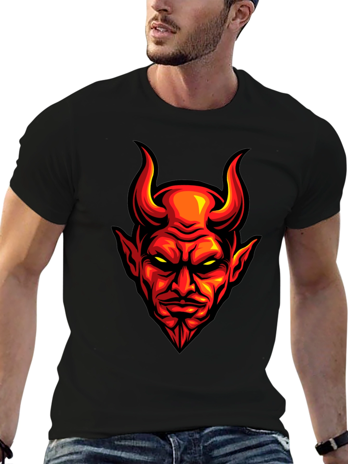 Fiery Devil Graphic Tee - Mens Black T-Shirt