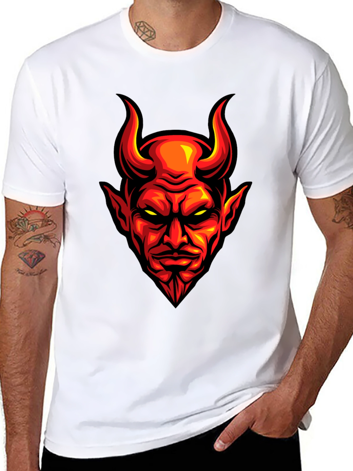 Fiery Devil Graphic Tee - Mens Black T-Shirt