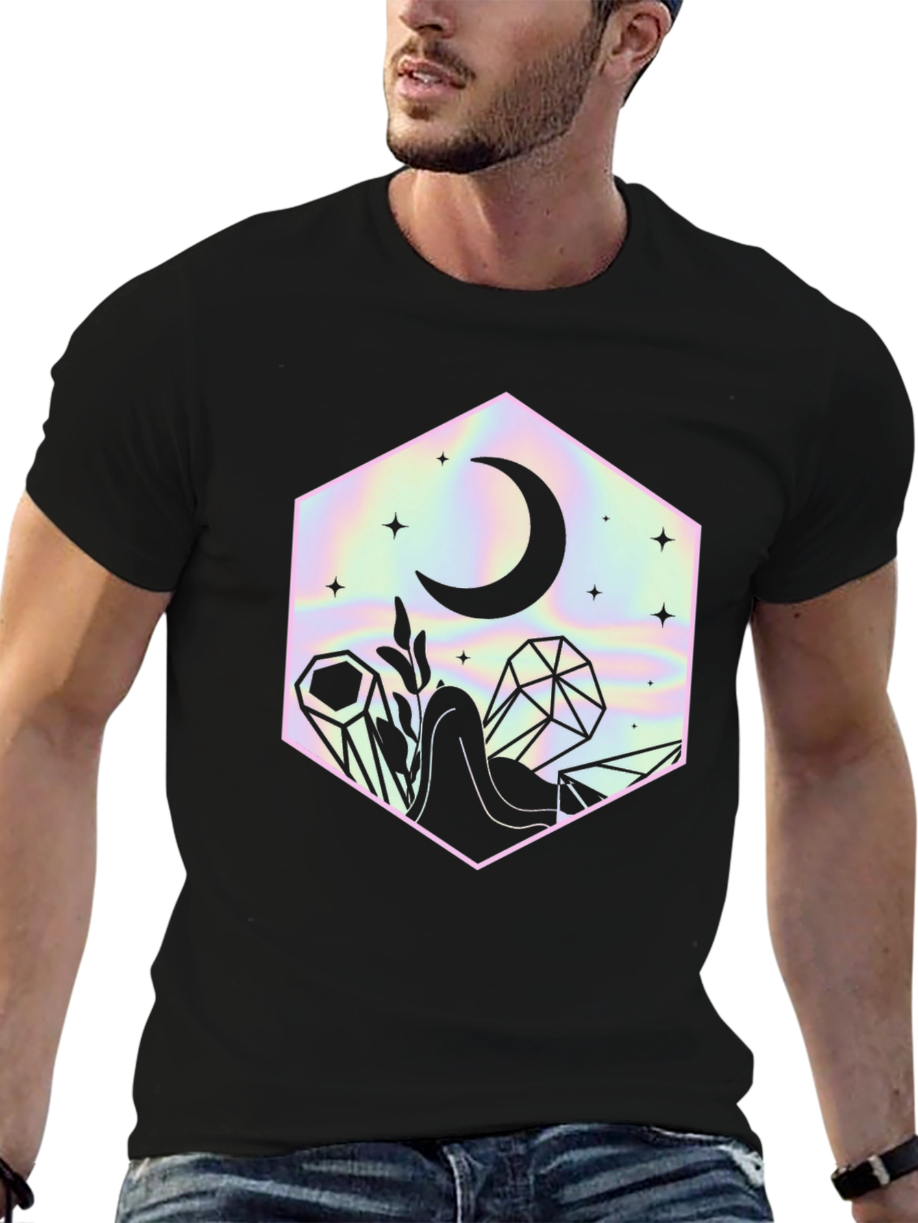 Mystic Moon Crystal Black Graphic Tee