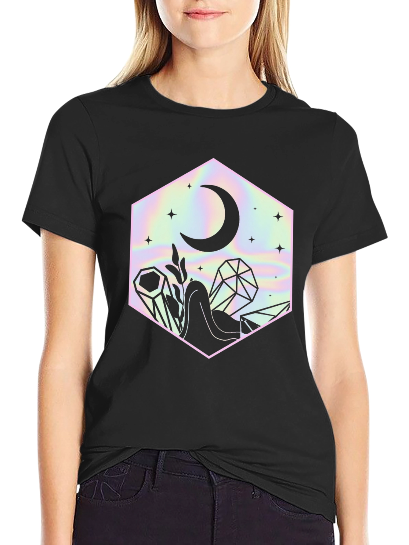 Mystic Moon Crystal Black Graphic Tee