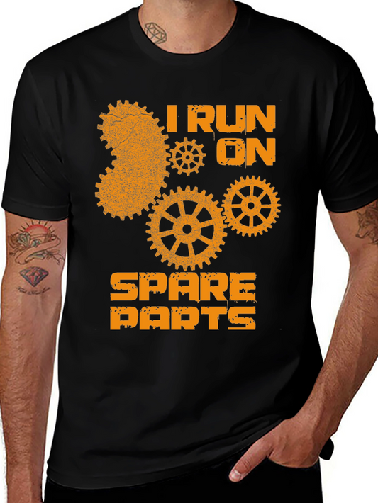 I Run on Spare Parts Mens Black T-Shirt