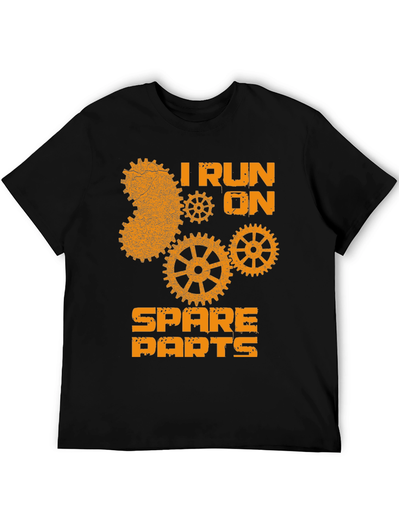 I Run on Spare Parts Mens Black T-Shirt